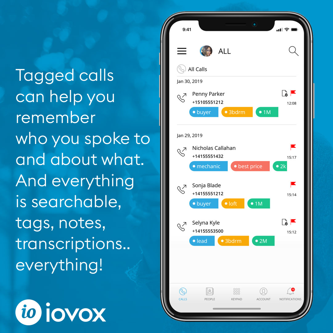 tagging calls screenshot