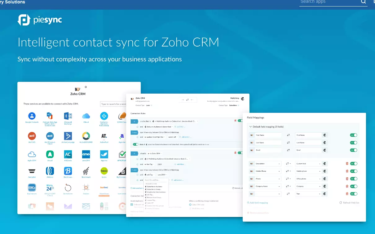 PieSync Zoho CRM Integration