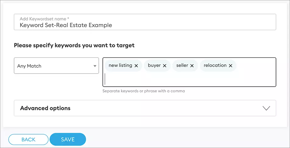 iovox setting up keywords