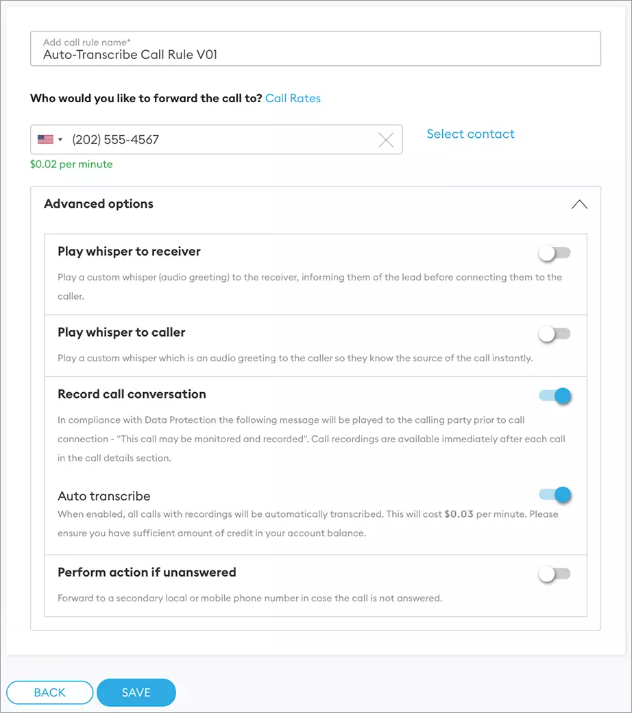 iovox transcribe call