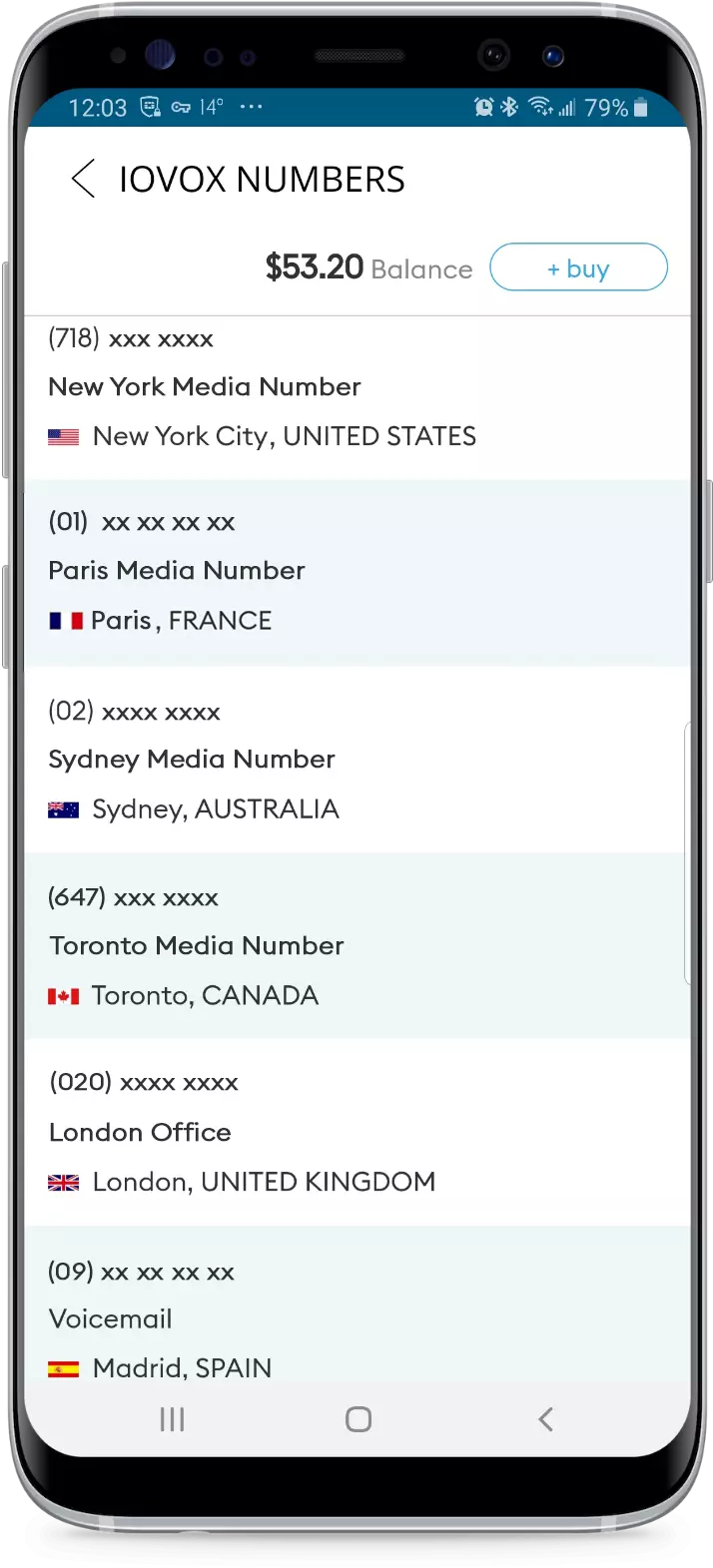 iovox dialer select caller id mobile
